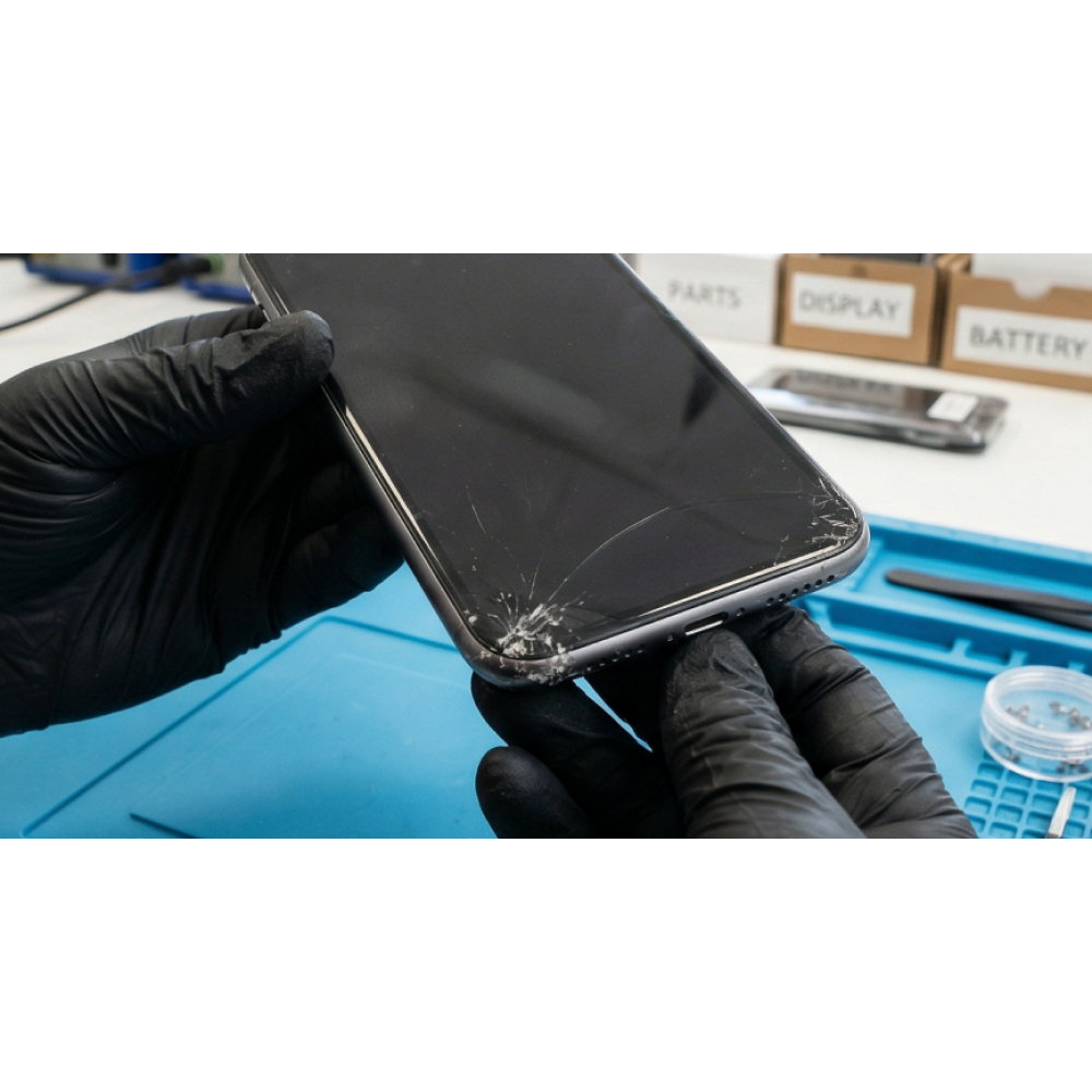 фото разбитого экрана на телефоне