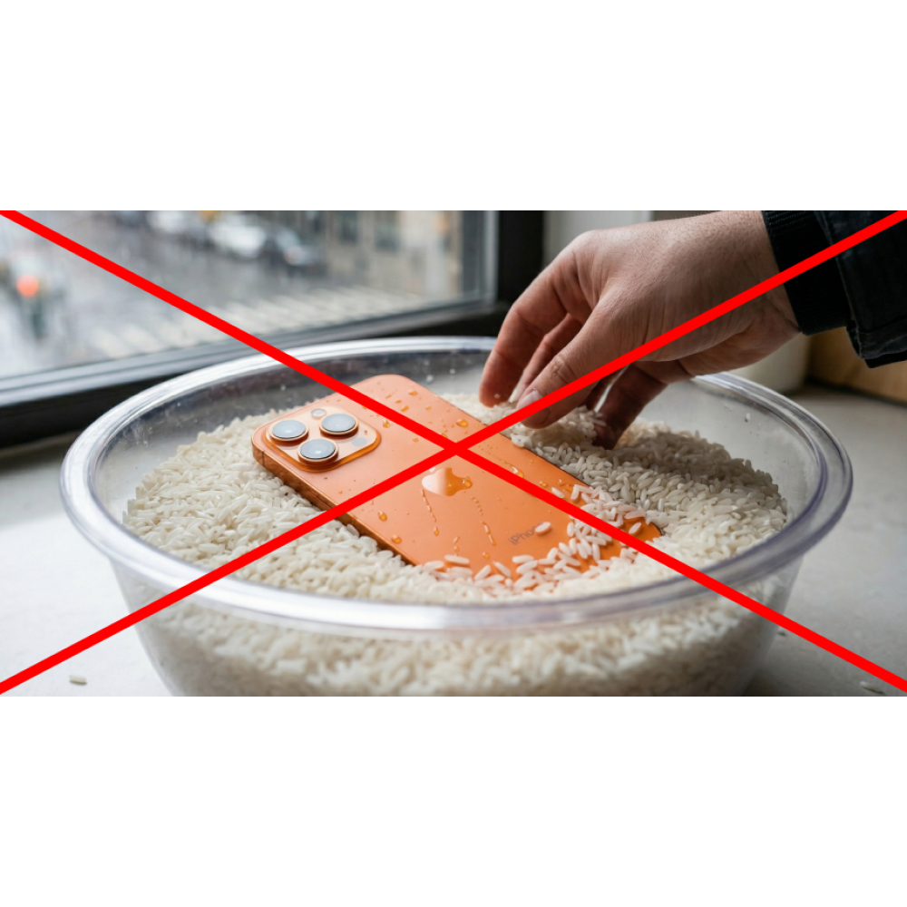 сколько держать телефон в рисе