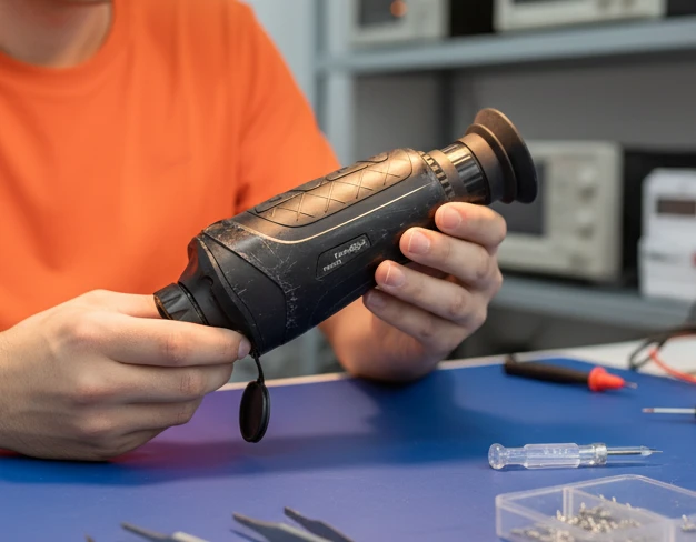 Замена батарей тепловизионного монокуляра Fahrentec 