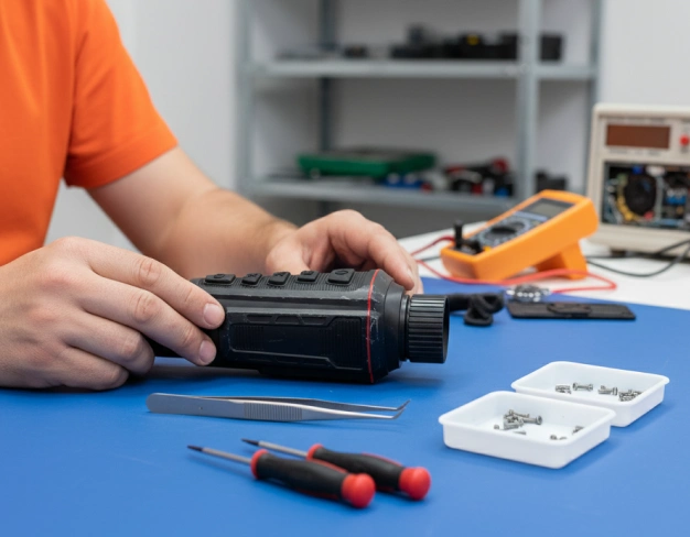 Замена батарей тепловизионного монокуляра HTI