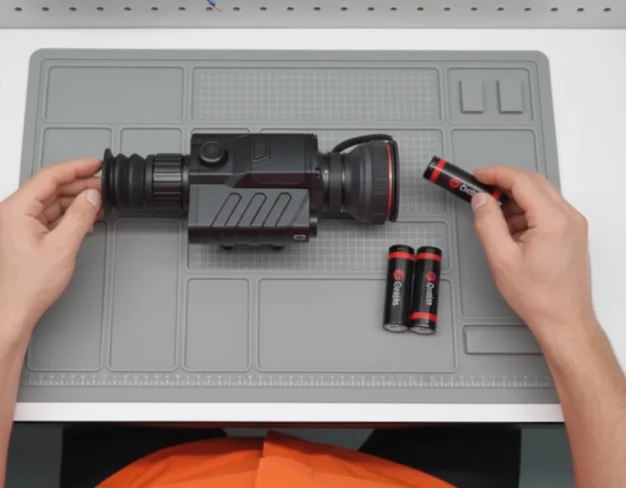 Замена аккумуляторов прицела Guide