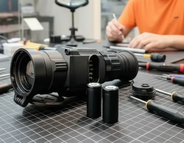 Замена аккумуляторов тепловизионного прицела iRay