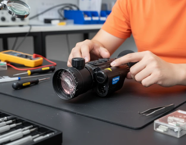 Ремонт линзы тепловизионного прицела Sytong