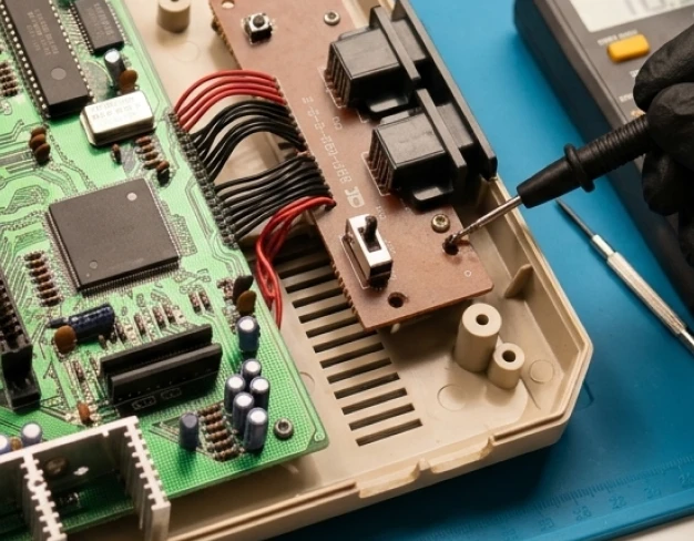 Ремонт цепи питания и замена разъема ретро-консоли